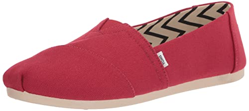 TOMS Damen Alpargata aus recycelter Baumwolle Flache Slipper, ROT, 35.5 EU von TOMS