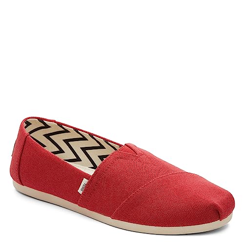 TOMS Damen Alpargata aus recycelter Baumwolle Flache Slipper, ROT, 36 EU von TOMS