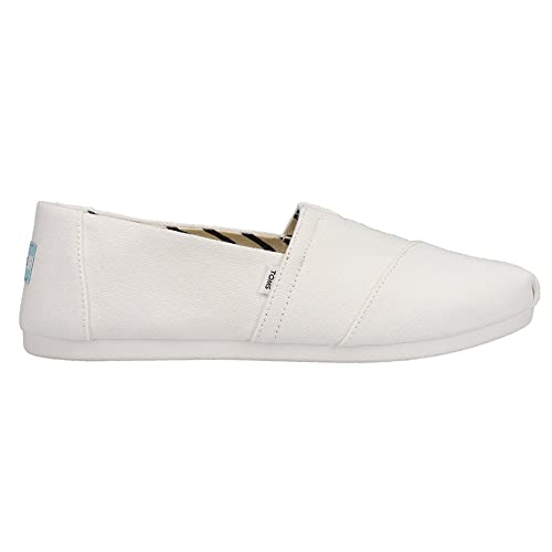 TOMS Damen Alpargata aus recycelter Baumwolle Flache Slipper, Weiß, 38.5 EU von TOMS