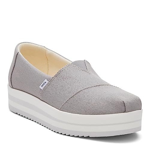 TOMS Damen Alp Midform Flacher Slipper, Graues Segeltuch, 40 EU TOMS Damen Alp Midform Flacher Slipper, Graues Segeltuch, 40 EU von TOMS