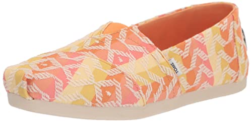 TOMS Damen Alpargata Print Flache Slipper, Chevron-besticktes Orange, 35.5 von TOMS