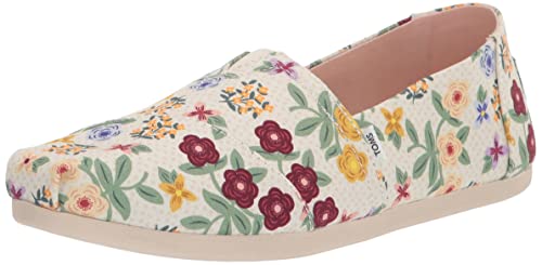 TOMS Damen Alpargata Print Flache Slipper, Weiß Blumenmuster, 36 EU von TOMS