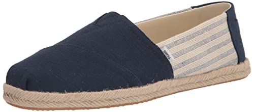 TOMS Damen Alpargata Rope Classic Flacher Slipper, Navy Stripes, 38.5 EU von TOMS