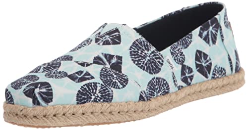 TOMS Damen Alpargata Rope Flache Canvas Slipper, Hellblau Batik, Gr. 37 EU von TOMS