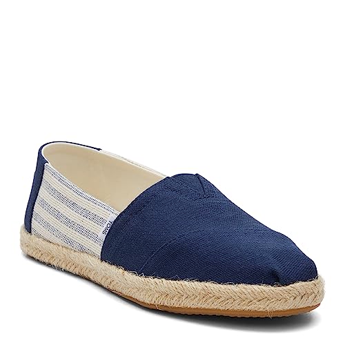 TOMS Damen Alpargata Rope Classic Flacher Slipper, Navy Stripes, 38.5 EU von TOMS