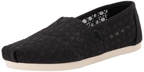 TOMS Damen Alpargata Cloudbound Flacher Slipper, Schwarze Korbgeflecht-Spitze, 36 EU von TOMS