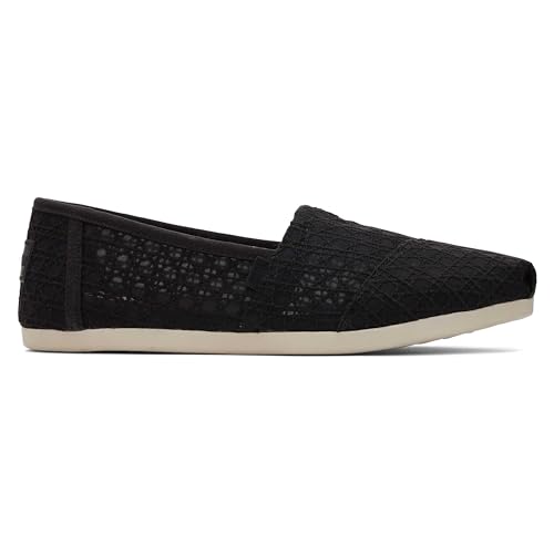 TOMS Damen Alpargata Wolkengebunden Flacher Slipper, Schwarze Korbgeflecht Spitze, 40 EU von TOMS