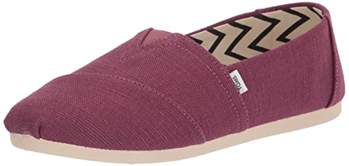 TOMS Damen Alpargata recycelter Baumwollleinen Flacher Slipper, Dark Plum, 42 EU von TOMS
