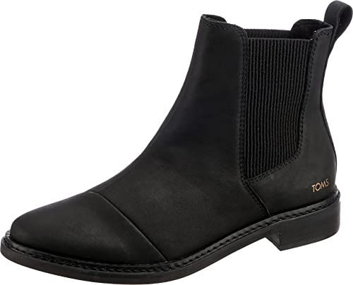 Toms Damen_Boot_schwarzes Leder Wanderstiefel, 37 EU von TOMS
