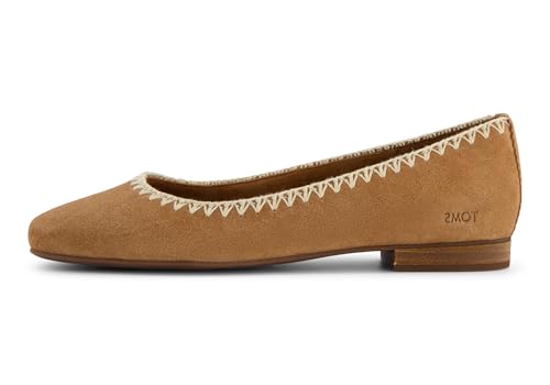 TOMS Damen Briella Ballerinas, Brown Sugar Suede Deco Stitch, 35.5 EU von TOMS