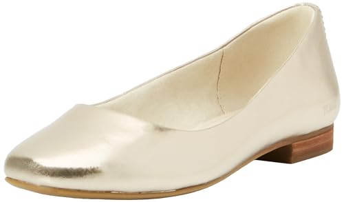 TOMS Damen Briella Ballerinas, Hellgoldenes metallisches Leder, 36 EU von TOMS