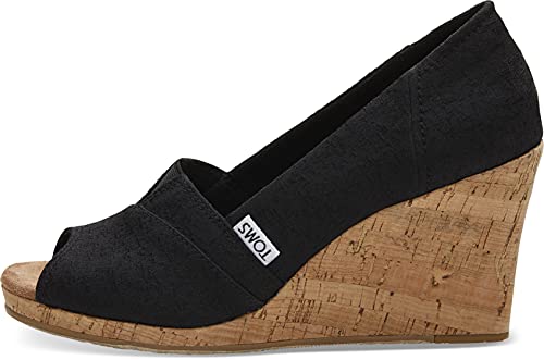 TOMS Damen Classic Wedge Sandalen mit Keilabsatz, Black, 37.5 EU von TOMS