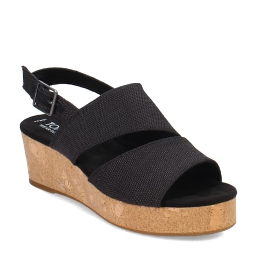 TOMS Damen Claudine Keilsandale, Schwarz meliert gewebt, 36.5 EU von TOMS