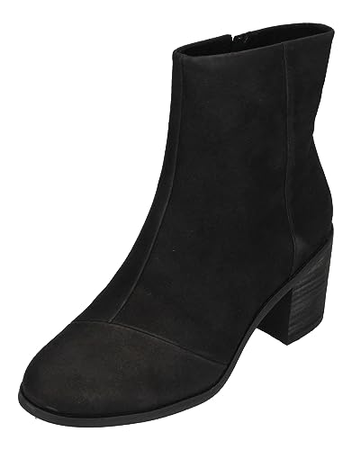 TOMS Damen Evelyn Halblange Stiefel, Schwarzes Leder, 38 EU von TOMS