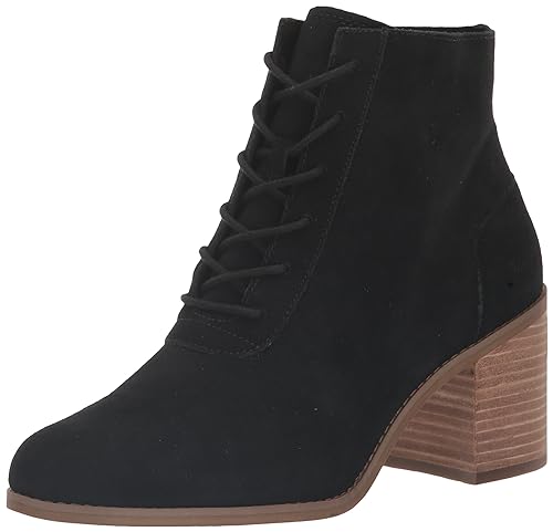 TOMS Damen Leger Stiefelette, Schwarze Velourslederoptik, 37 EU von TOMS