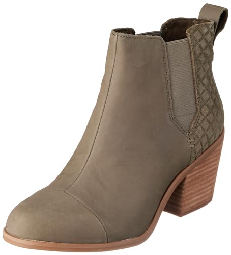 TOMS Damen Everly Stiefel, Olive Night Wildleder-Prägung Waffel, 38.5 EU von TOMS