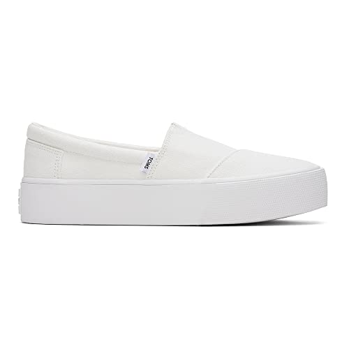 TOMS Damen Fenix Platform Slip-on Sneaker, White Washed Canvas, 40 EU von TOMS