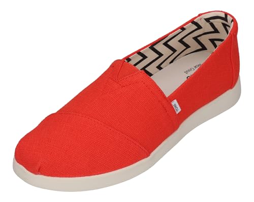 TOMS Damen Flame Heritage Canvas Sneaker, Rot, 39 EU von TOMS