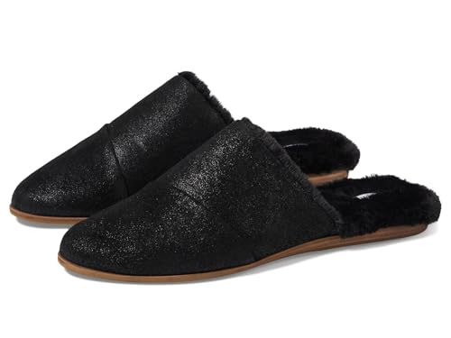 TOMS Damen Jade Hausschuh, Schwarzes metallisches Wildleder-Kunstfell, 42.5 EU von TOMS