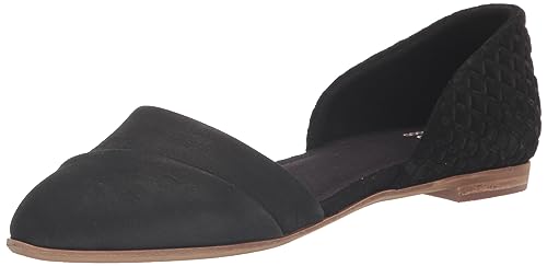 TOMS Damen Jutti D'orsay Ballerinas, Schwarzes Leder und geprägte Waffel, 38 EU von TOMS