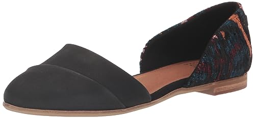 TOMS Damen Jutti D'orsay Ballerinas, Schwarzes Leder und gewebt, 38.5 EU von TOMS