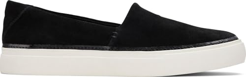 TOMS Damen Kameron Slip on Sneaker, Schwarze Velourslederoptik, 36 EU von TOMS