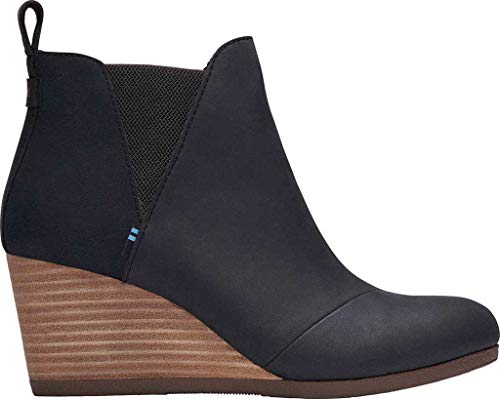 TOMS Damen Kelsey Wedge Bootie Pumps, Schwarzes Veloursleder, 36 EU von TOMS