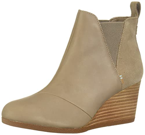 TOMS Damen Kelsey Wedge Booties Pumps, Taupe Grey Leather/Suede, 41 EU von TOMS
