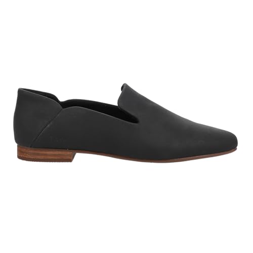 TOMS Damen Lara Flacher Slipper, Schwarzes Leder, 36 EU von TOMS