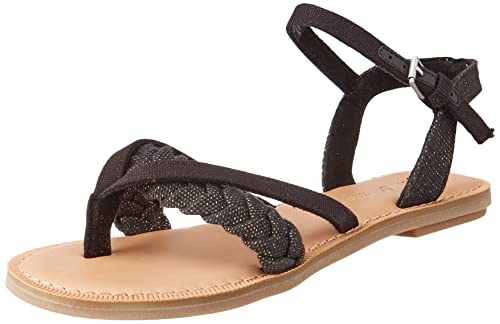 TOMS Damen Lexie Flache Sandale, Total Black, 39 EU von TOMS