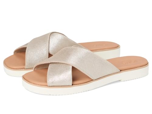 TOMS Damen Mae Crossover Flache Sandalen, Champagner-Metallic, 38.5 EU TOMS Damen Mae Crossover Flache Sandalen, Champagner-Metallic, 38.5 EU von TOMS