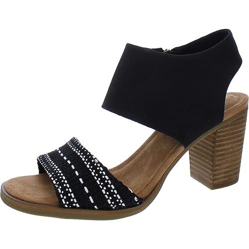 TOMS Damen Majorca Cutout Sandale mit Absatz, Black Multi, 38 EU von TOMS