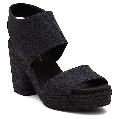 TOMS Damen Majorca Platform Sandale mit Absatz, Black/Black, 36.5 EU von TOMS