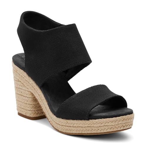 TOMS Damen Majorca Platform Sandale mit Absatz, Schwarz, 37.5 EU von TOMS