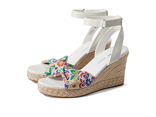 TOMS Damen Marisela Keilsandale, White Mediterranean Tiles, 36 EU von TOMS