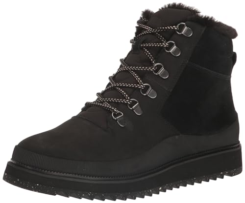 TOMS Damen Mojave Mode-Stiefel, Schwarzes Leder Wildleder geriffelt, 39 EU von TOMS