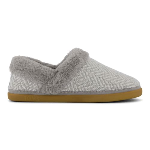 TOMS Damen Oslo Hausschuh, Nieselgraues, gemütliches Fischgrätenmuster, 38.5 EU von TOMS