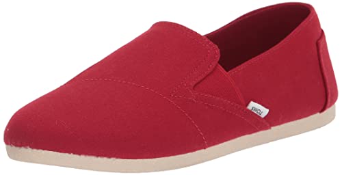 TOMS Damen Redondo Flacher Slipper, Rotes Leinwand, 35.5 EU von TOMS