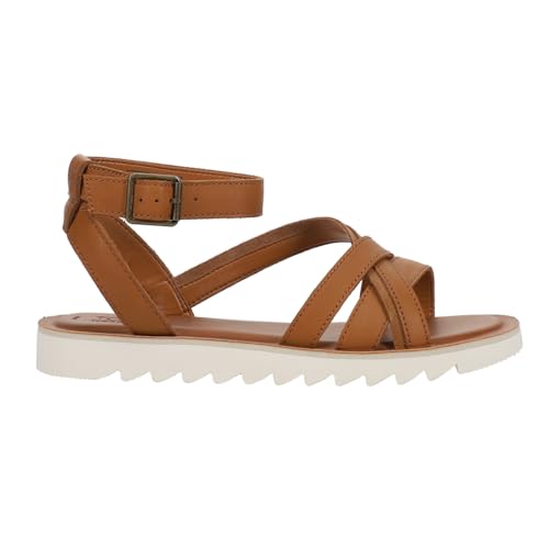 TOMS Damen Rory Flache Sandale, Tan Leather Suede, 35.5 EU TOMS Damen Rory Flache Sandale, Tan Leather Suede, 35.5 EU von TOMS