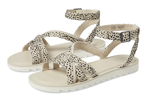 TOMS Damen Rory Flache Sandale, Fog Flocked Mini Cheetah Suede, 42 EU von TOMS
