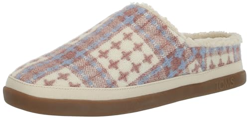 TOMS Damen Salbei Hausschuh, Rosafarbenes beigefarbenes Karomuster, 40 EU von TOMS