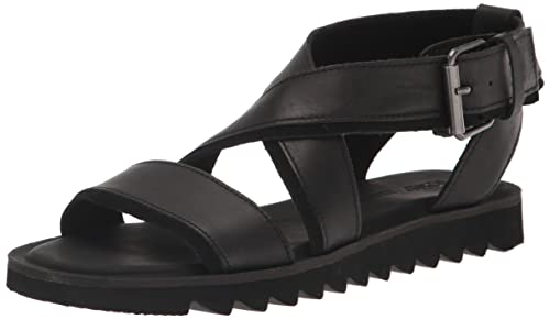 TOMS Damen Sidney Tread Flache Sandale, Black/Black, 38.5 EU von TOMS