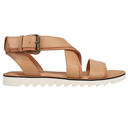 TOMS Damen Sidney Tread Flache Sandale, Warm Beige, 37 EU von TOMS