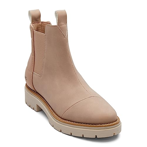 TOMS Damen Skylar Chelsea-Stiefel, Warm Taupe Synthetic Nubuck Matte Woven, 38.5 EU von TOMS