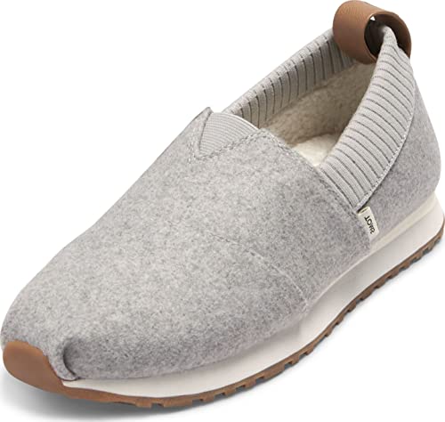 TOMS Damen Slipper Schuhe Alpargata Resident Slipper Textil Freizeit Elegant Slip-Ons Uni grau Filz Hausschuh von TOMS