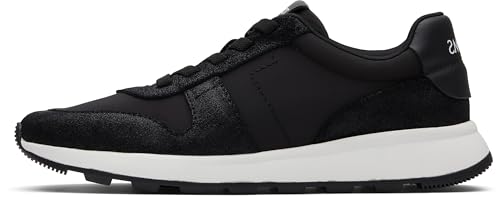 TOMS Damen Trvl Lite Retro Sneaker, Water Repellant Black Metallic Suede Vintage Twill, 38.5 EU von TOMS