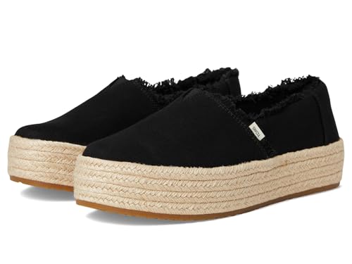 TOMS Damen Valencia Keilabsatz, Black Wide Width Canvas Fray, 37 EU von TOMS
