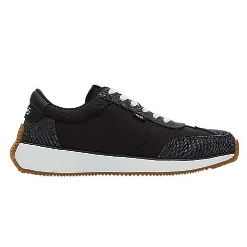 TOMS Damen Wyndon Sneaker, Schwarzes Slubby-gewebtes gewaschenes Segeltuch, 43 EU von TOMS