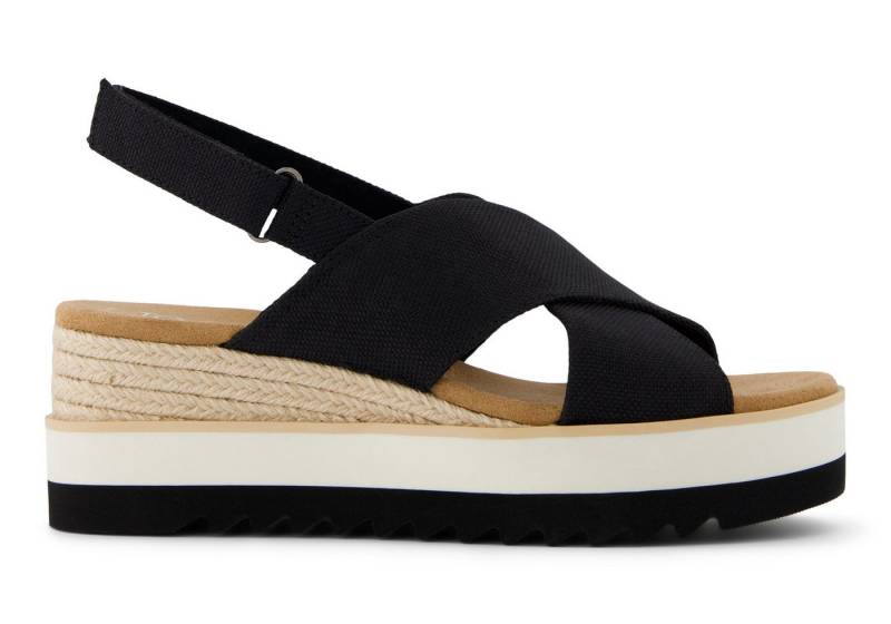 TOMS Diana Crossover Blaue Gemustert Keilabsatz-Sandale Plateausandale von TOMS