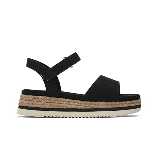 TOMS Diana Keilsandale, Schwarz Leinen, 37 EU von TOMS